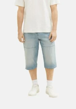 Tom Tailor Morris Overknee - Jeansshort - Light Stone Blue Grey Denim
