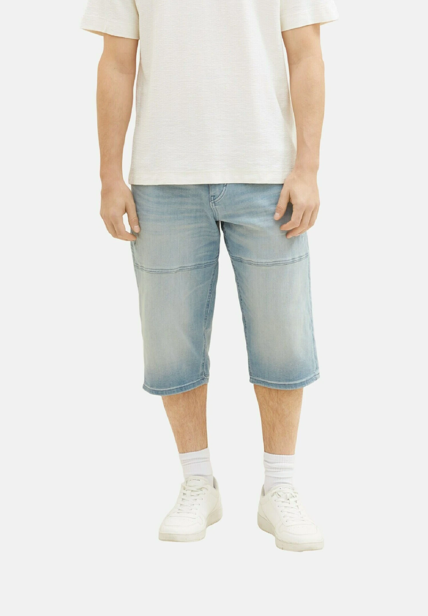 Tom Tailor Morris Overknee - Jeansshort - Light Stone Blue Grey Denim 1 Tom Tailor Morris Overknee - Jeansshort - Light Stone Blue Grey Denim