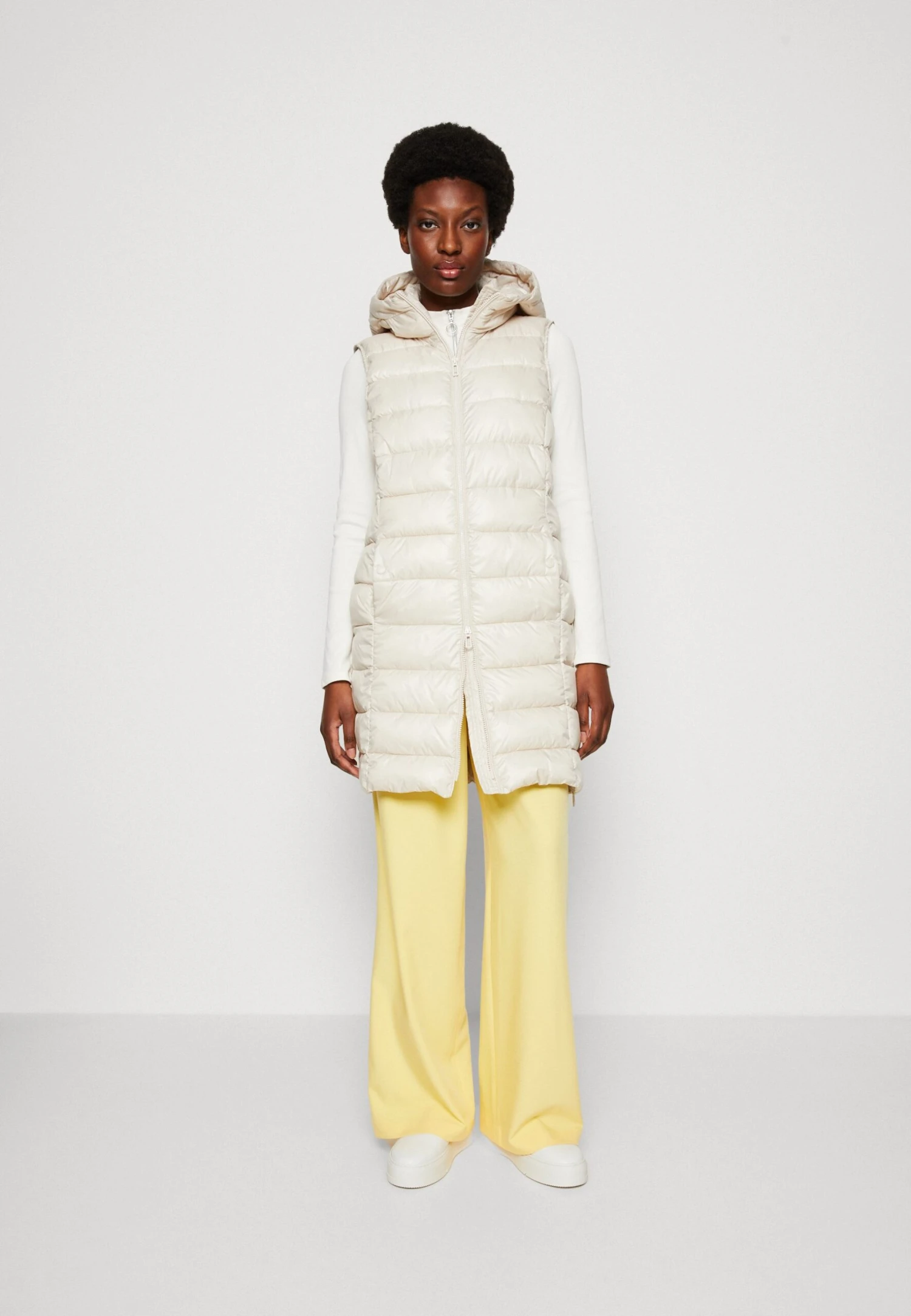 Tom Tailor Long Lightweight Vest - Bodywarmer - Dusty Beige 1 Tom Tailor Long Lightweight Vest - Bodywarmer - Dusty Beige