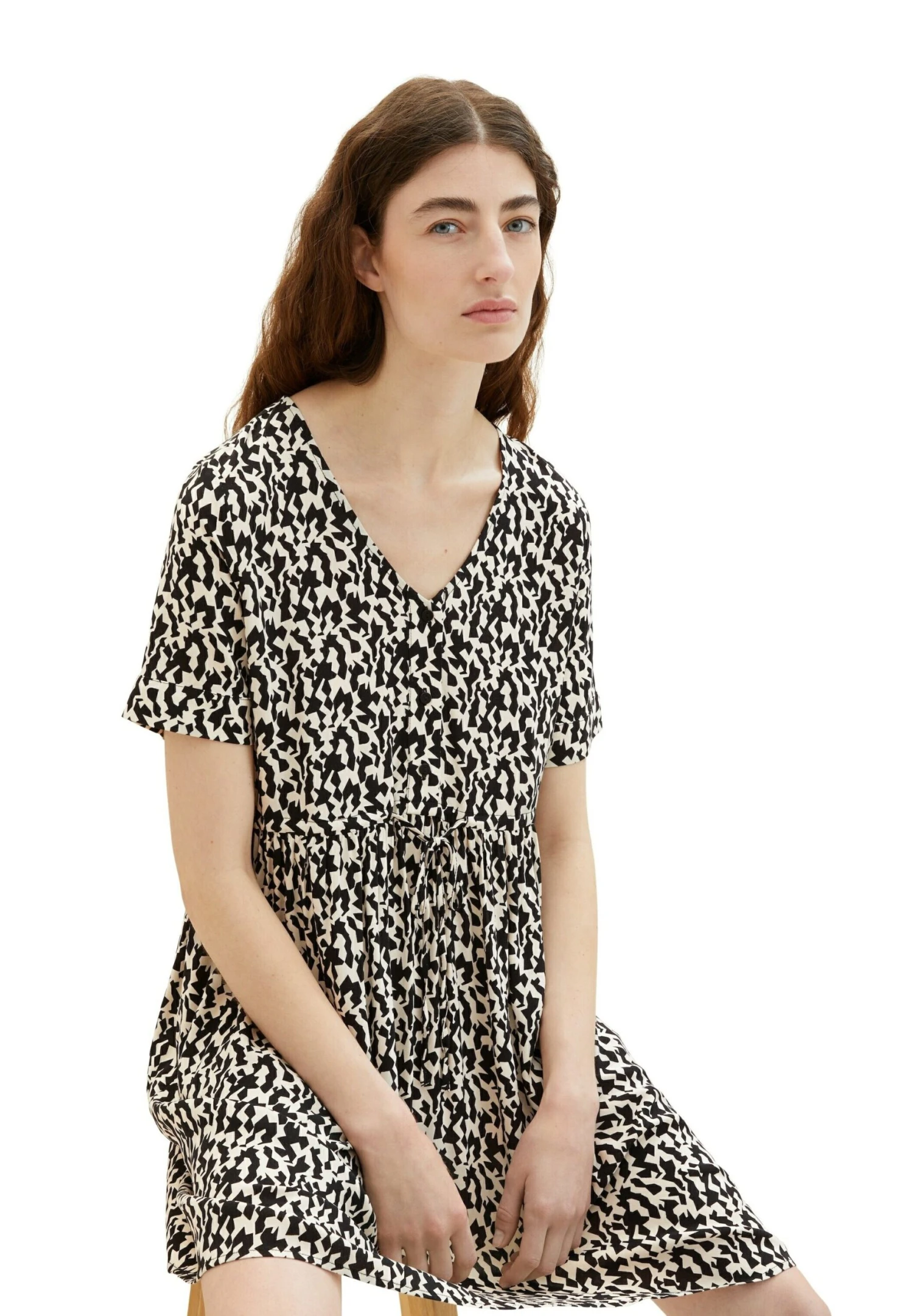 Tom Tailor Mit Allover-Print - Blousejurk - Black Small Abstract Design 5 Tom Tailor Mit Allover-Print - Blousejurk - Black Small Abstract Design - Afbeelding 5