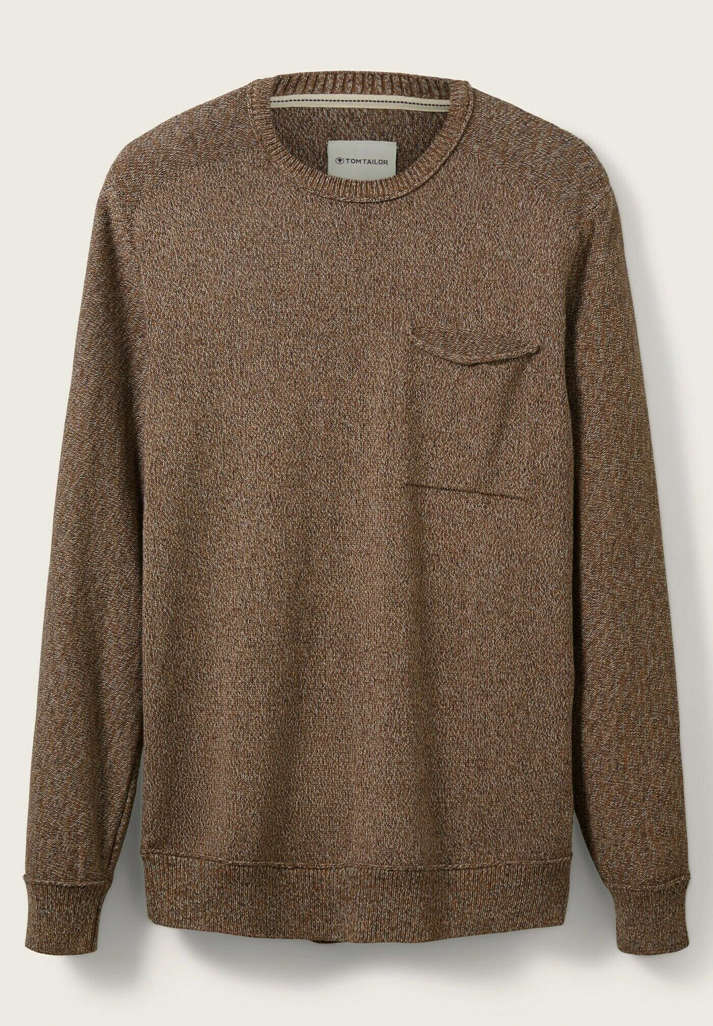 Tom Tailor Trui - Brown Melange Structure 9 Tom Tailor Trui - Brown Melange Structure - Afbeelding 9