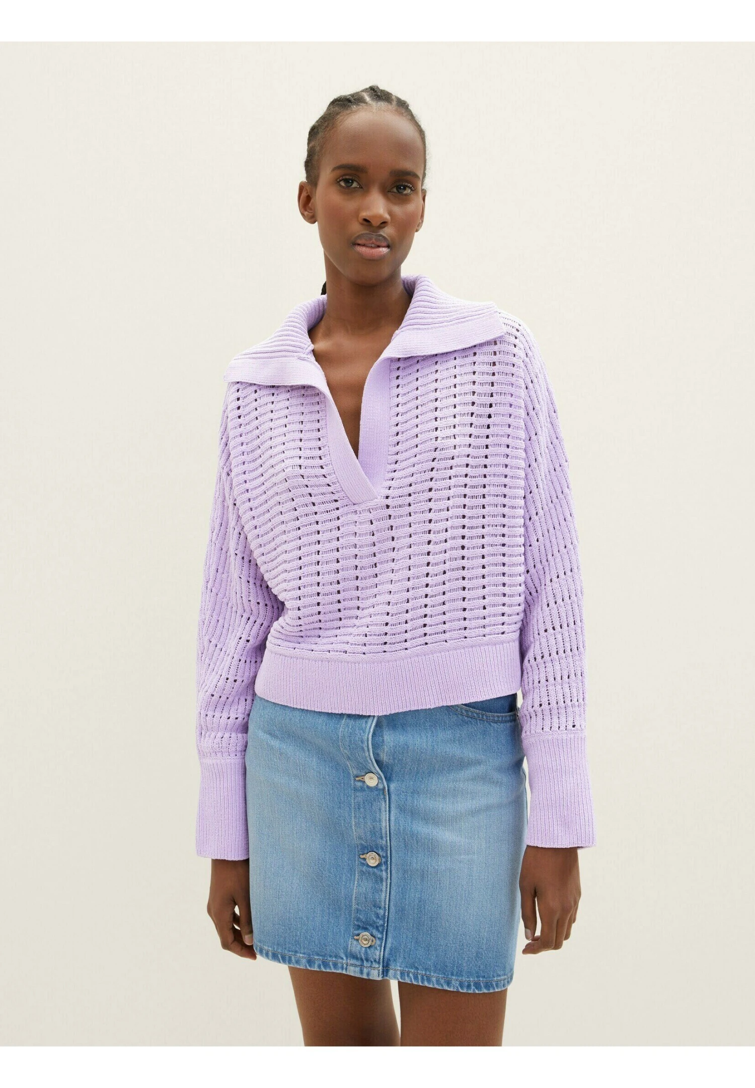 TOM TAILOR Denim Trui - Lilac Vibe 1 TOM TAILOR Denim Trui - Lilac Vibe