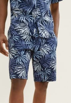 Tom Tailor Gemusterte- Shorts - Navy Tonal Leaf Design