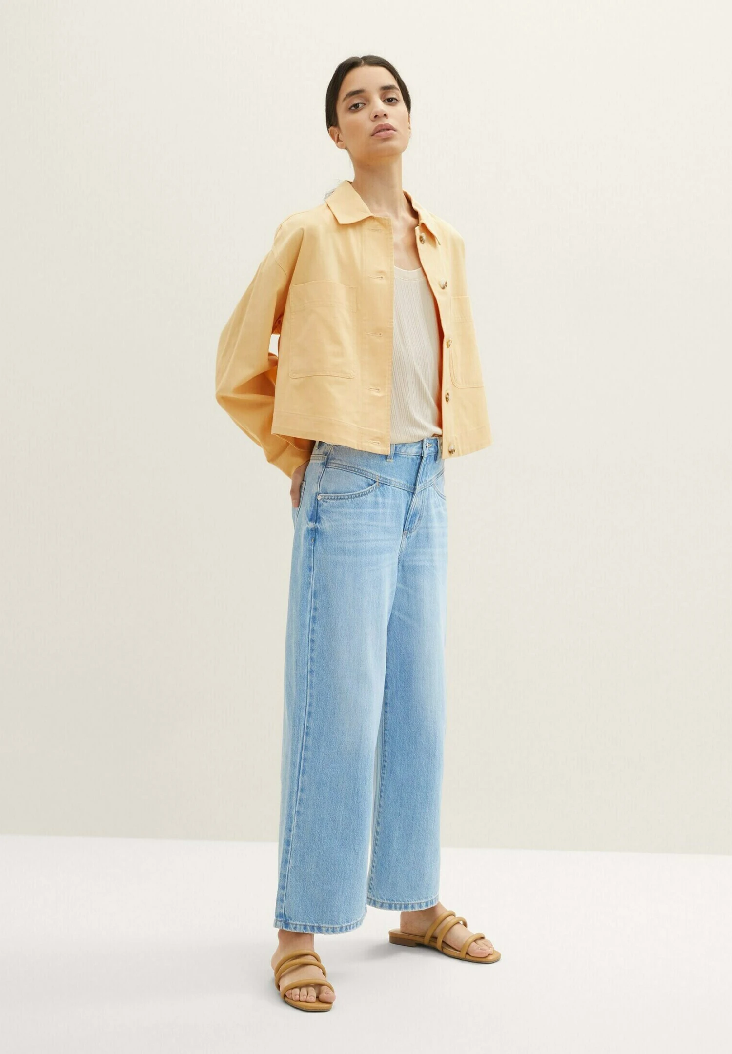 Tom Tailor High Waist Culotte - Flared Jeans - Light Stone Bright Blue Denim 6 Tom Tailor High Waist Culotte - Flared Jeans - Light Stone Bright Blue Denim - Afbeelding 6