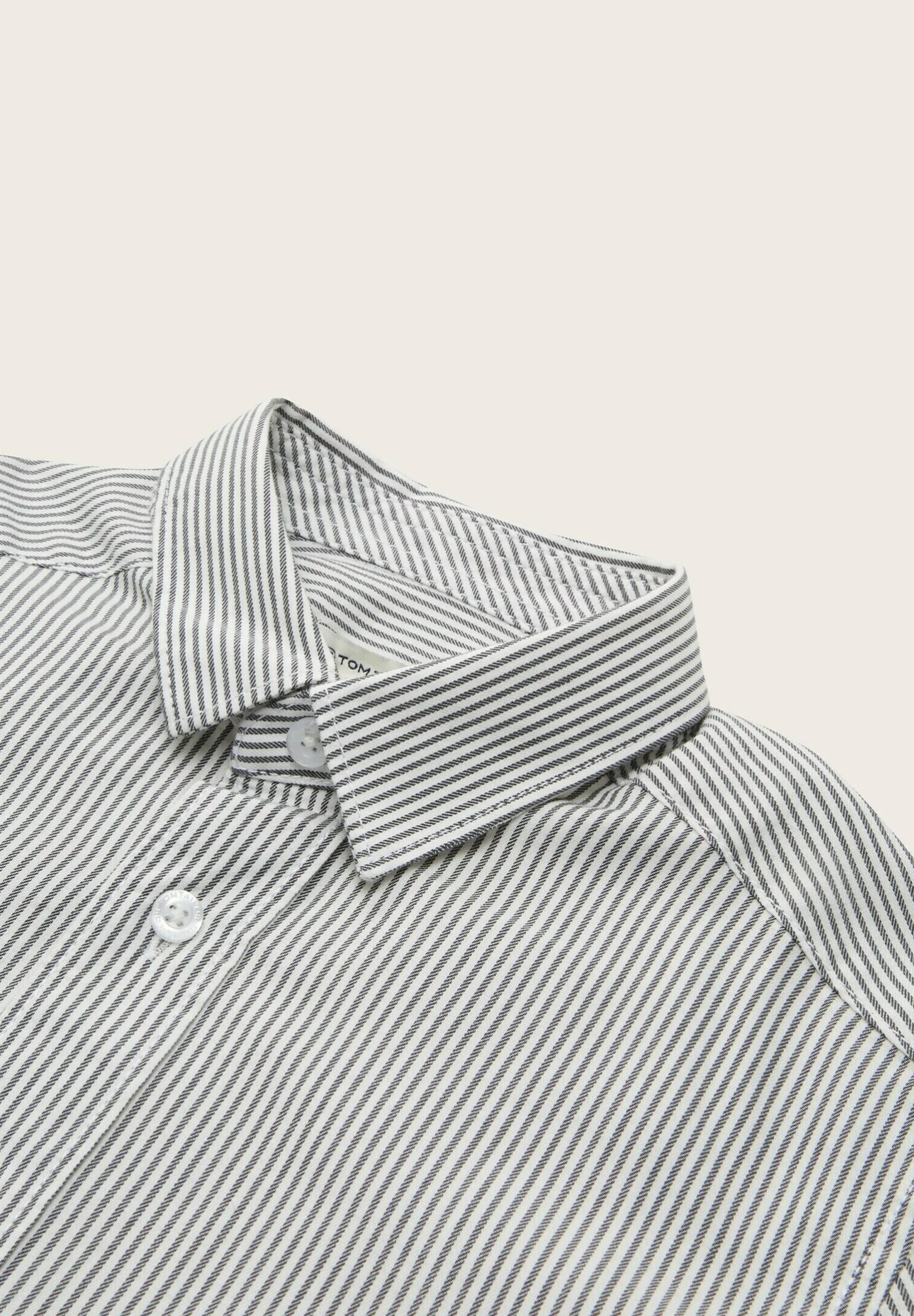 Tom Tailor Gestreiftes - Overhemd - Off White/Blue/Grey Stripe 3 Tom Tailor Gestreiftes - Overhemd - Off White/Blue/Grey Stripe - Afbeelding 3