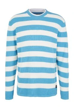 TOM TAILOR Denim Trui - Blue White Block Stripe -Tom Tailor 7b85f92c0eb542ef8ff1cbc7bd696dd1