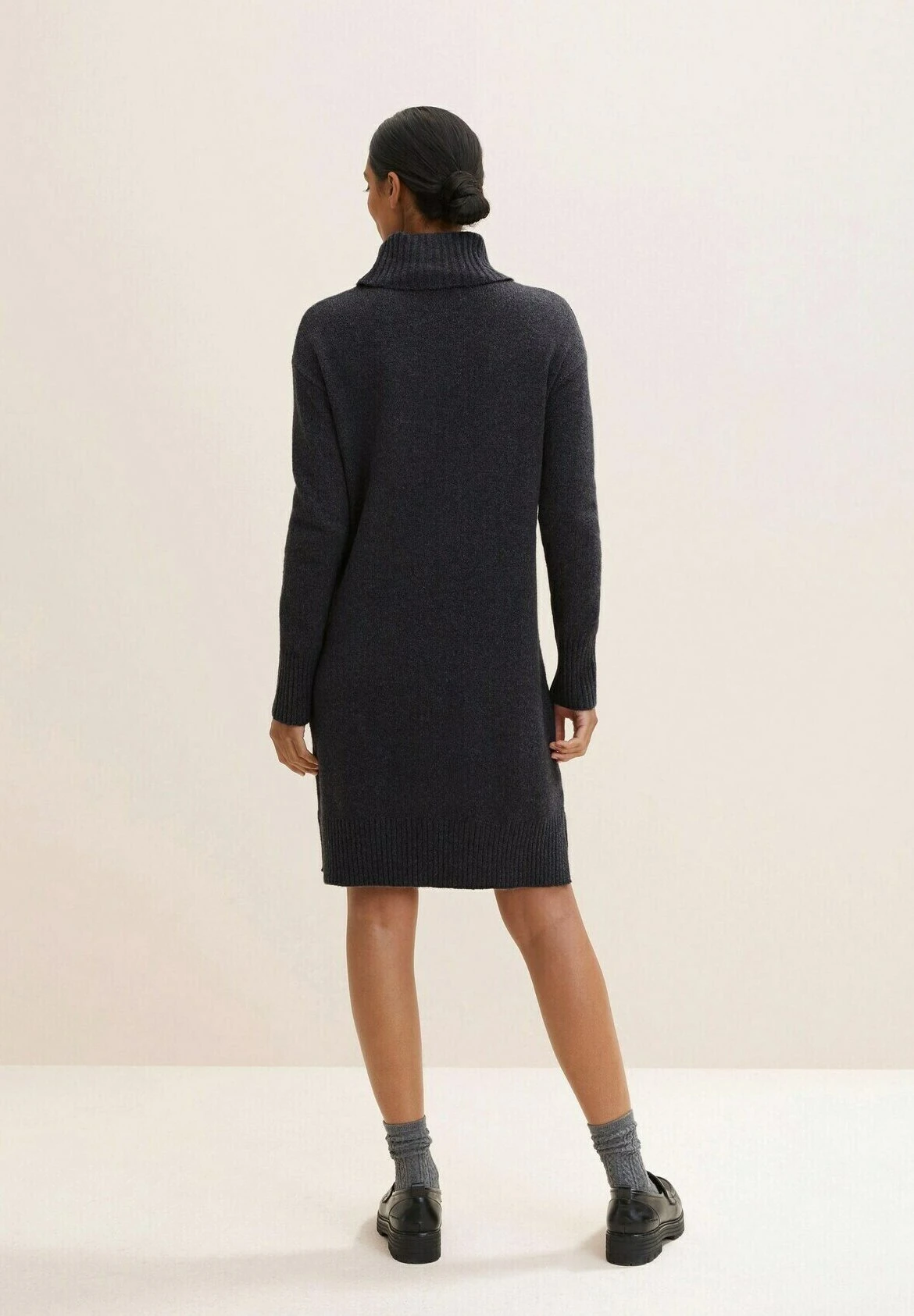 Tom Tailor In Midilänge - Gebreide Jurk - Evident Anthracite Melange 3 Tom Tailor In Midilänge - Gebreide Jurk - Evident Anthracite Melange - Afbeelding 3
