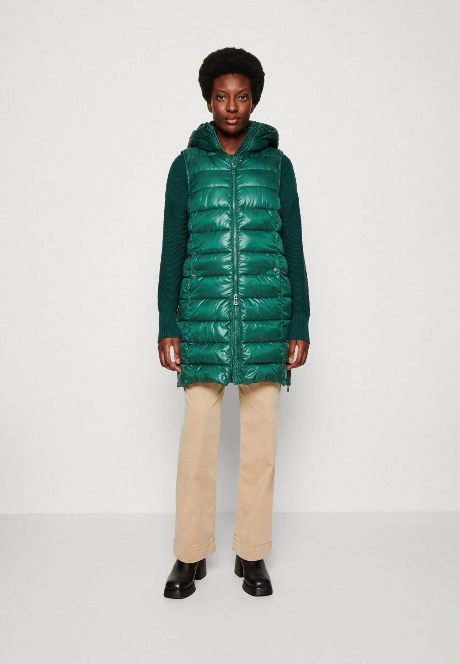 Tom Tailor Long Lightweight Vest - Bodywarmer - Pineneedle Green 1 Tom Tailor Long Lightweight Vest - Bodywarmer - Pineneedle Green