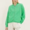 TOM TAILOR Denim Mit Struktur - Sweater Met Rits - Strong Green