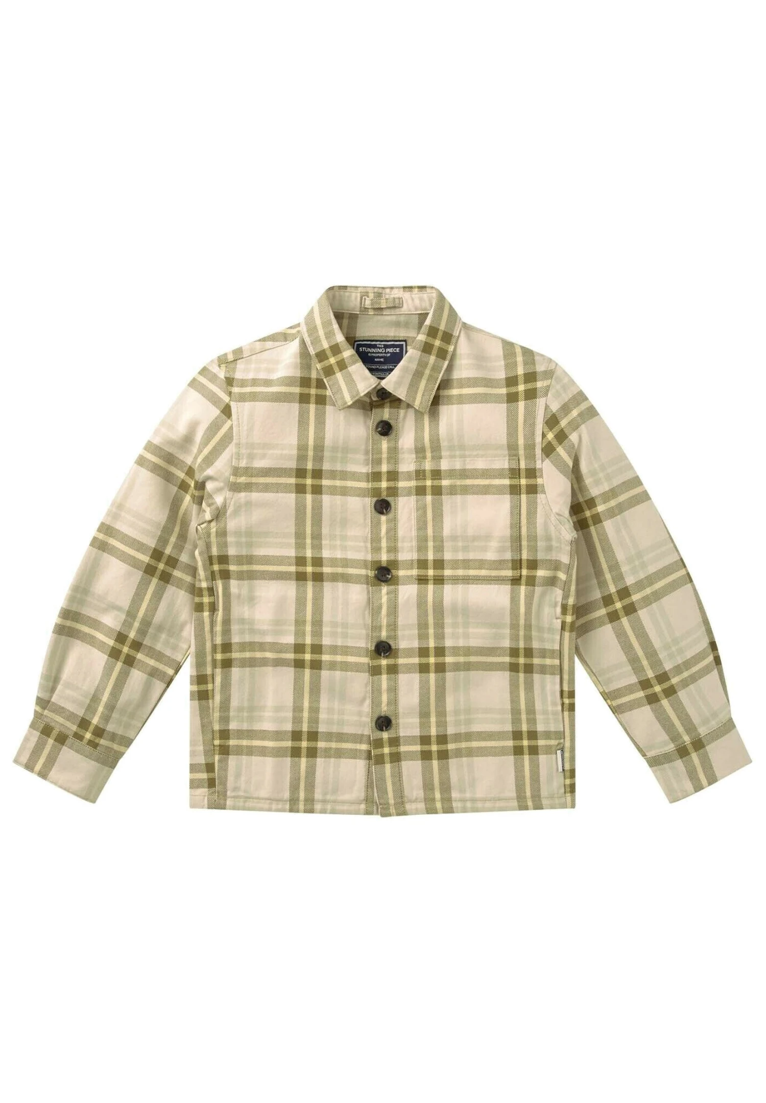 Tom Tailor Jas - Creme Olive Big Check 1 Tom Tailor Jas - Creme Olive Big Check