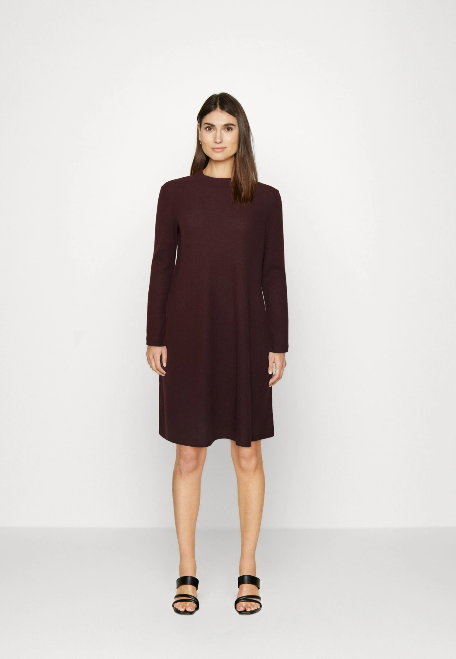 TOM TAILOR Denim Dress Cosy A Line - Gebreide Jurk - Bitter Chocolate Melange 2 TOM TAILOR Denim Dress Cosy A Line - Gebreide Jurk - Bitter Chocolate Melange - Afbeelding 2
