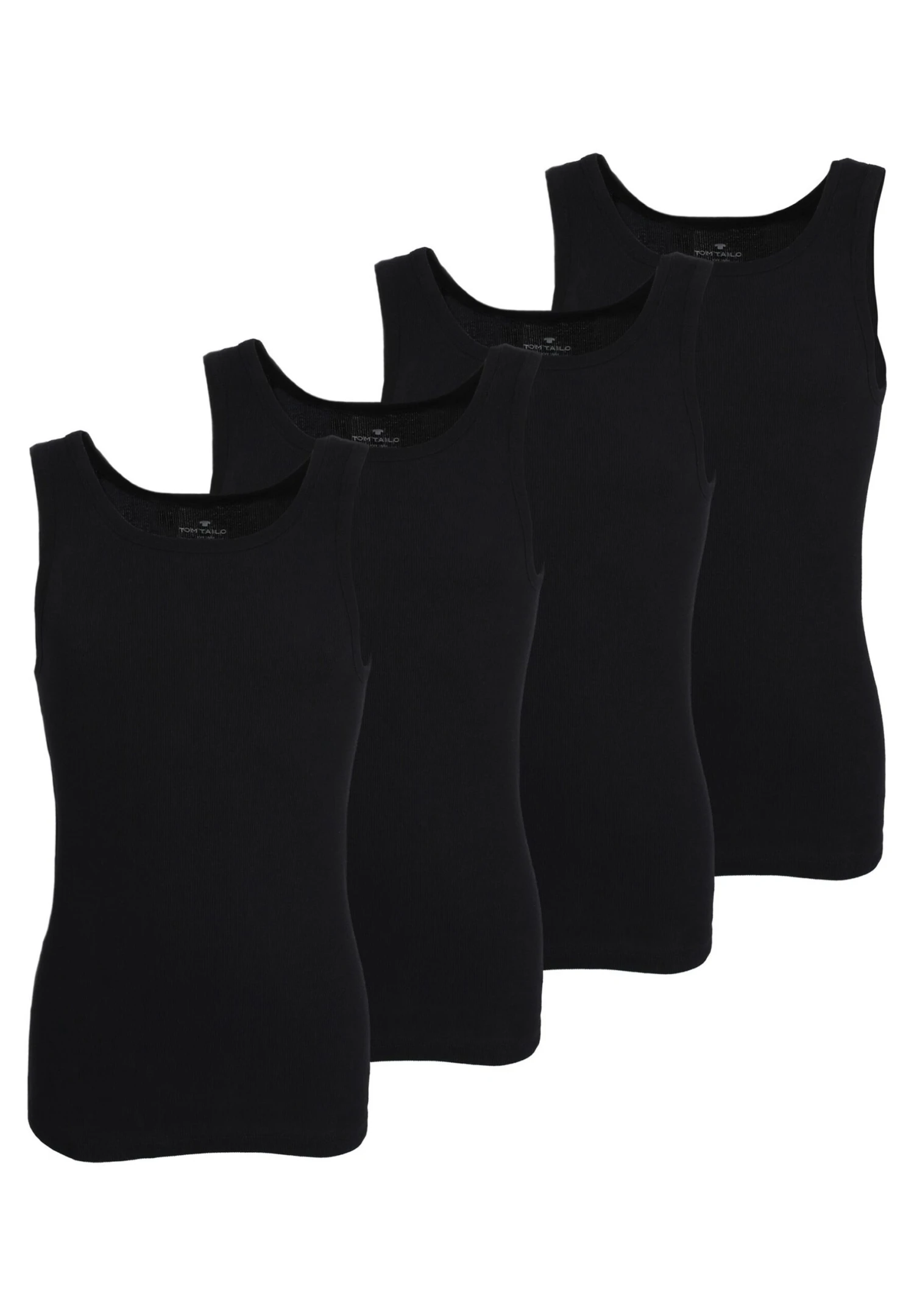 Tom Tailor 4Er Pack - Hemd - Schwarz Dunkel Uni 4 Tom Tailor 4Er Pack - Hemd - Schwarz Dunkel Uni - Afbeelding 4