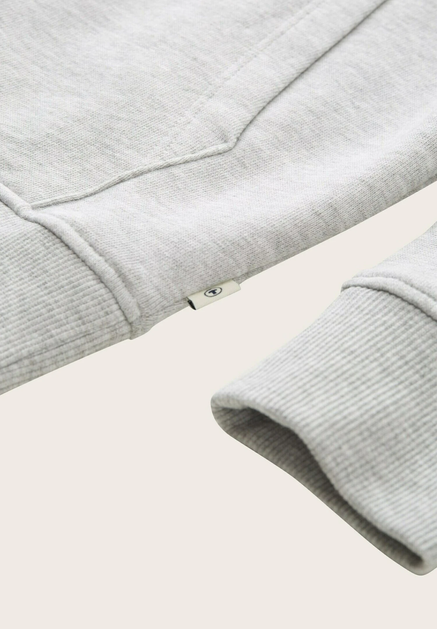 Tom Tailor Mit Logo - Hoodie - Light Stone Grey Melange 3 Tom Tailor Mit Logo - Hoodie - Light Stone Grey Melange - Afbeelding 3