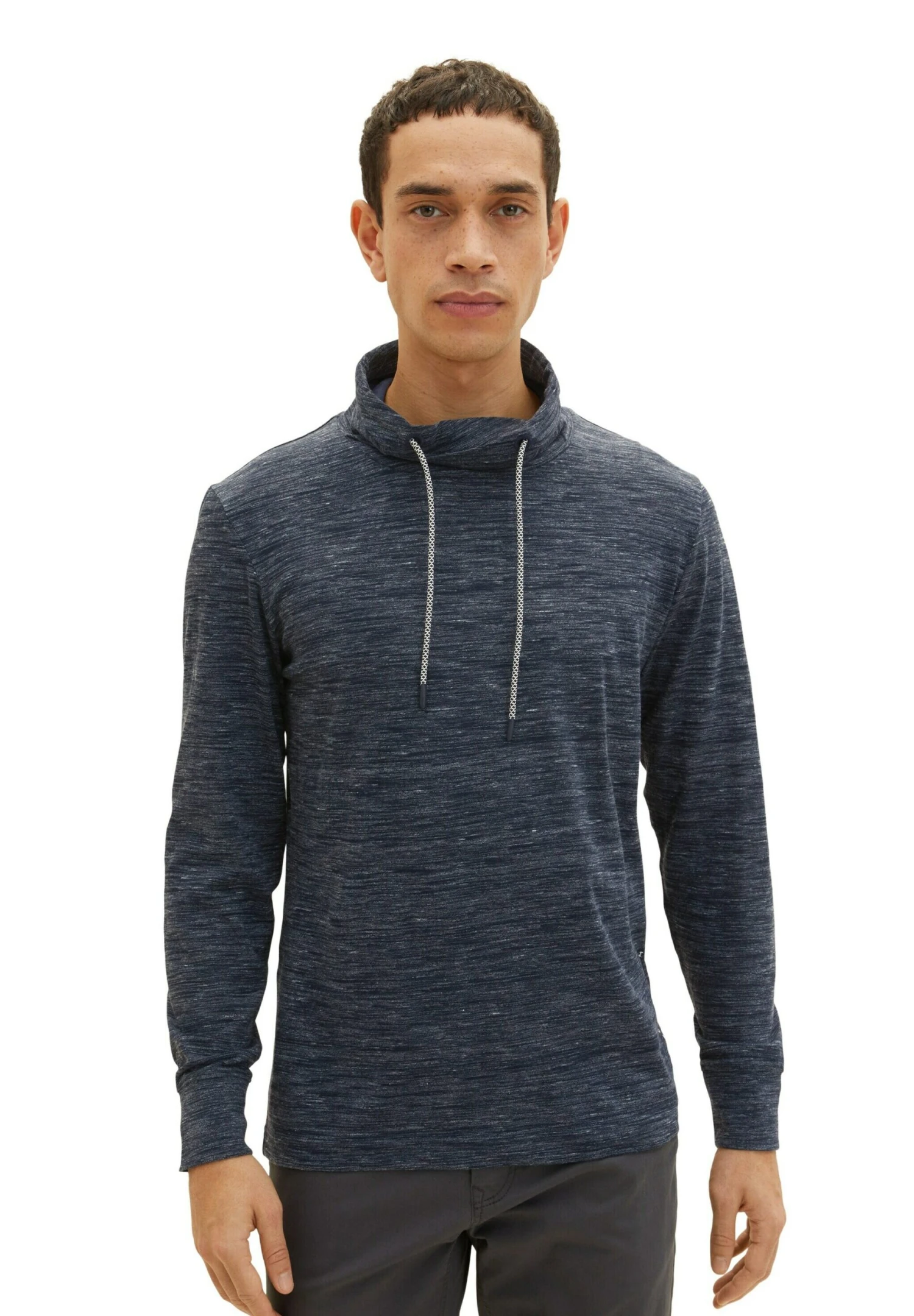 Tom Tailor Langarm Mit Snood - Sweater - Navy Vintage Beige Inject 2 Tom Tailor Langarm Mit Snood - Sweater - Navy Vintage Beige Inject - Afbeelding 2