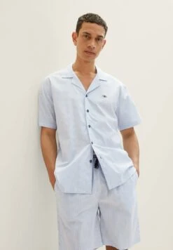 Tom Tailor Gestreifter Kurz Set - Pyjama - Blue Light Stripe -Tom Tailor 80aff2943daf4cd09c08b3e7aa0f2408