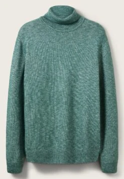 Tom Tailor Melierter Rollkragen- Trui - Dark Mallard Green Melange -Tom Tailor 80b23ddbfeb8498aa628c5b42e9265f4