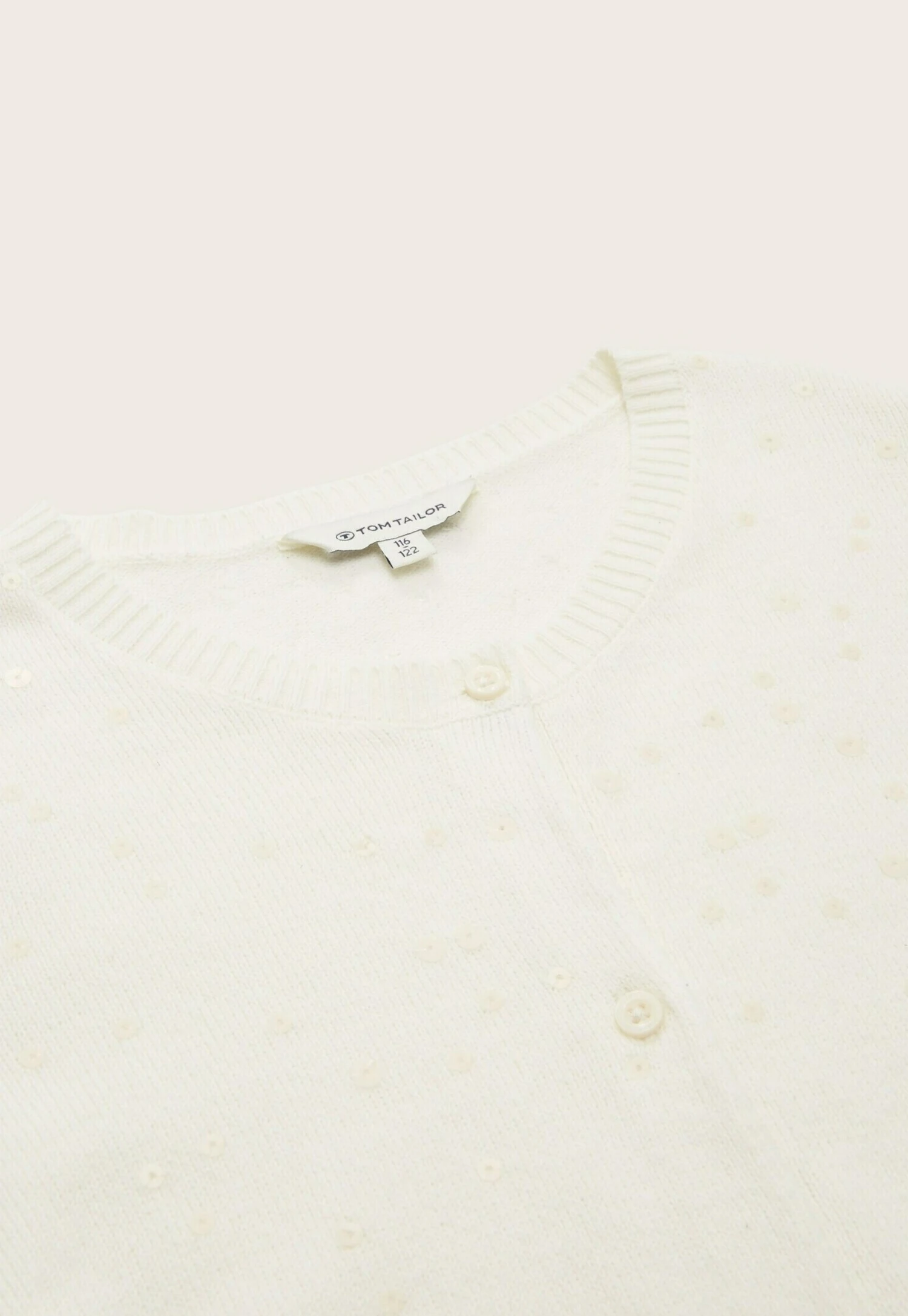 Tom Tailor Pailletten - Vest - Gardenia White 3 Tom Tailor Pailletten - Vest - Gardenia White - Afbeelding 3
