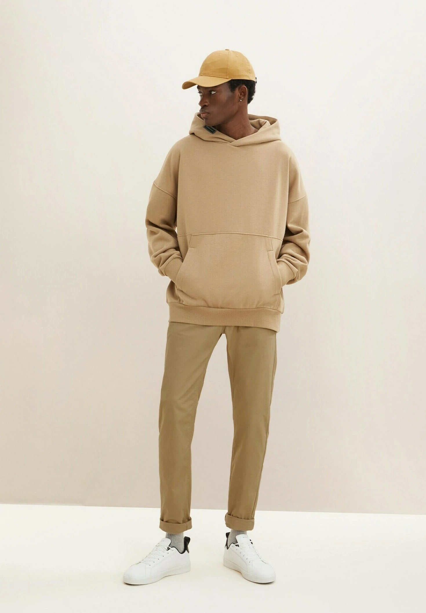 TOM TAILOR Denim Oversized Cutline - Sweater - Splashed Clay Beige 2 TOM TAILOR Denim Oversized Cutline - Sweater - Splashed Clay Beige - Afbeelding 2