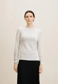 TOM TAILOR Denim Mit U-Boot Ausschnitt - Longsleeve - Cloud Grey Melange