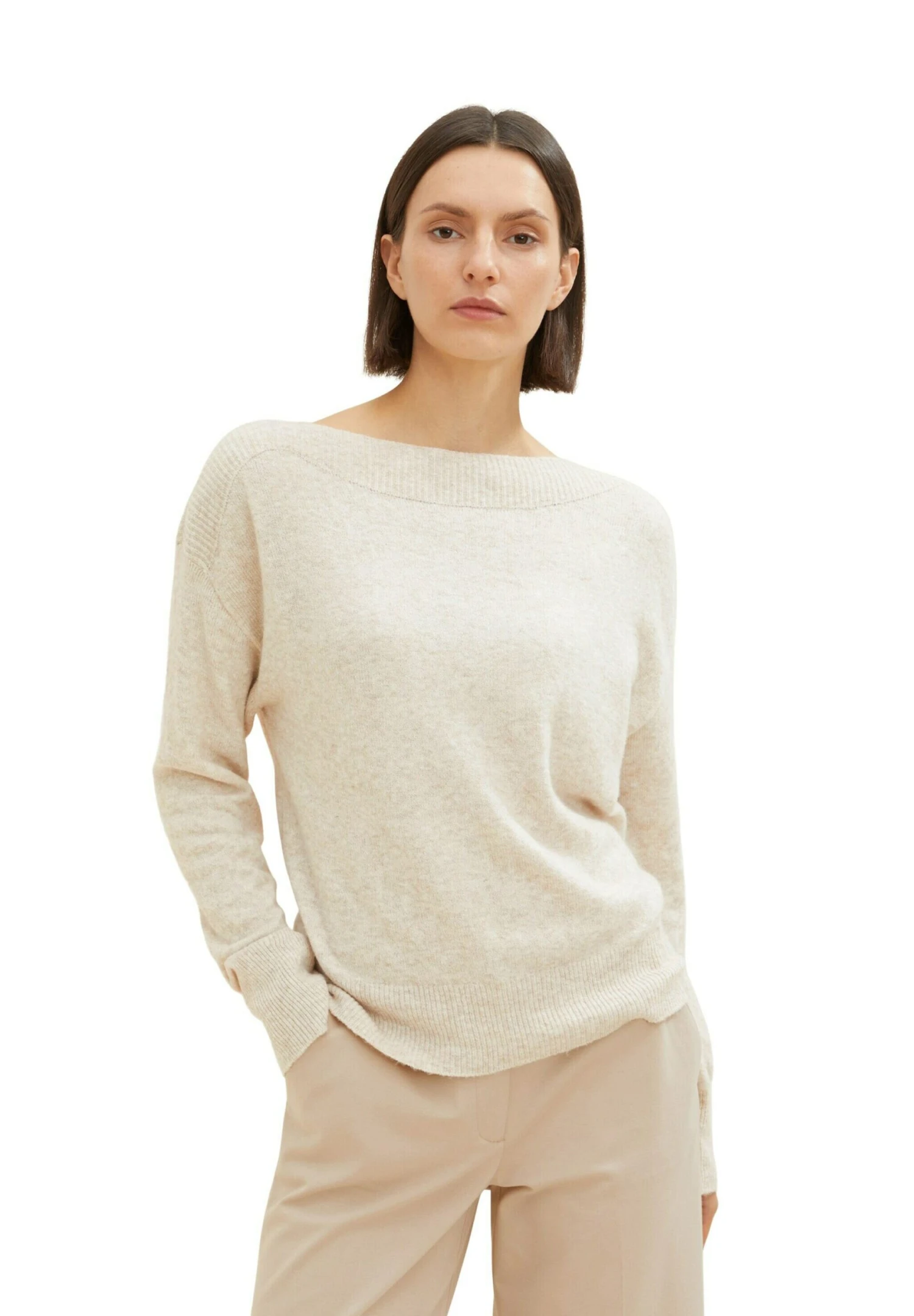 Tom Tailor Trui - Cold Beige Melange 2 Tom Tailor Trui - Cold Beige Melange - Afbeelding 2