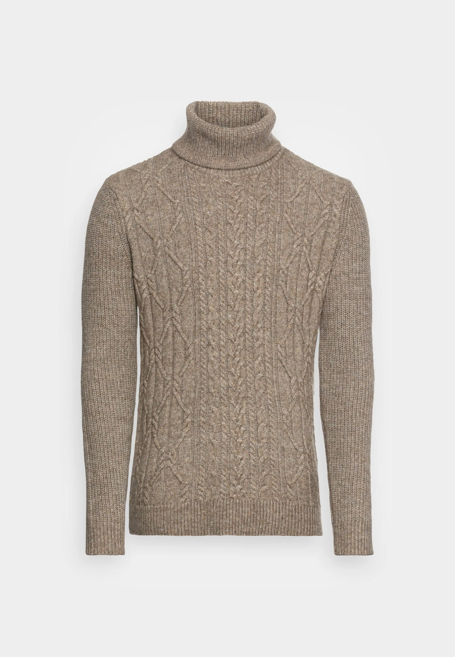 Tom Tailor Cosy Cable Turtle Neck - Trui - Soft Beige Melange 1 Tom Tailor Cosy Cable Turtle Neck - Trui - Soft Beige Melange