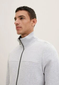 Tom Tailor Sweater Met Rits - Light Stone Grey Melange -Tom Tailor 85abe7f03e8d45119f5dc90a0ab588c3