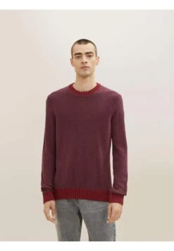 Tom Tailor Trui - Burgundy Melange Structure