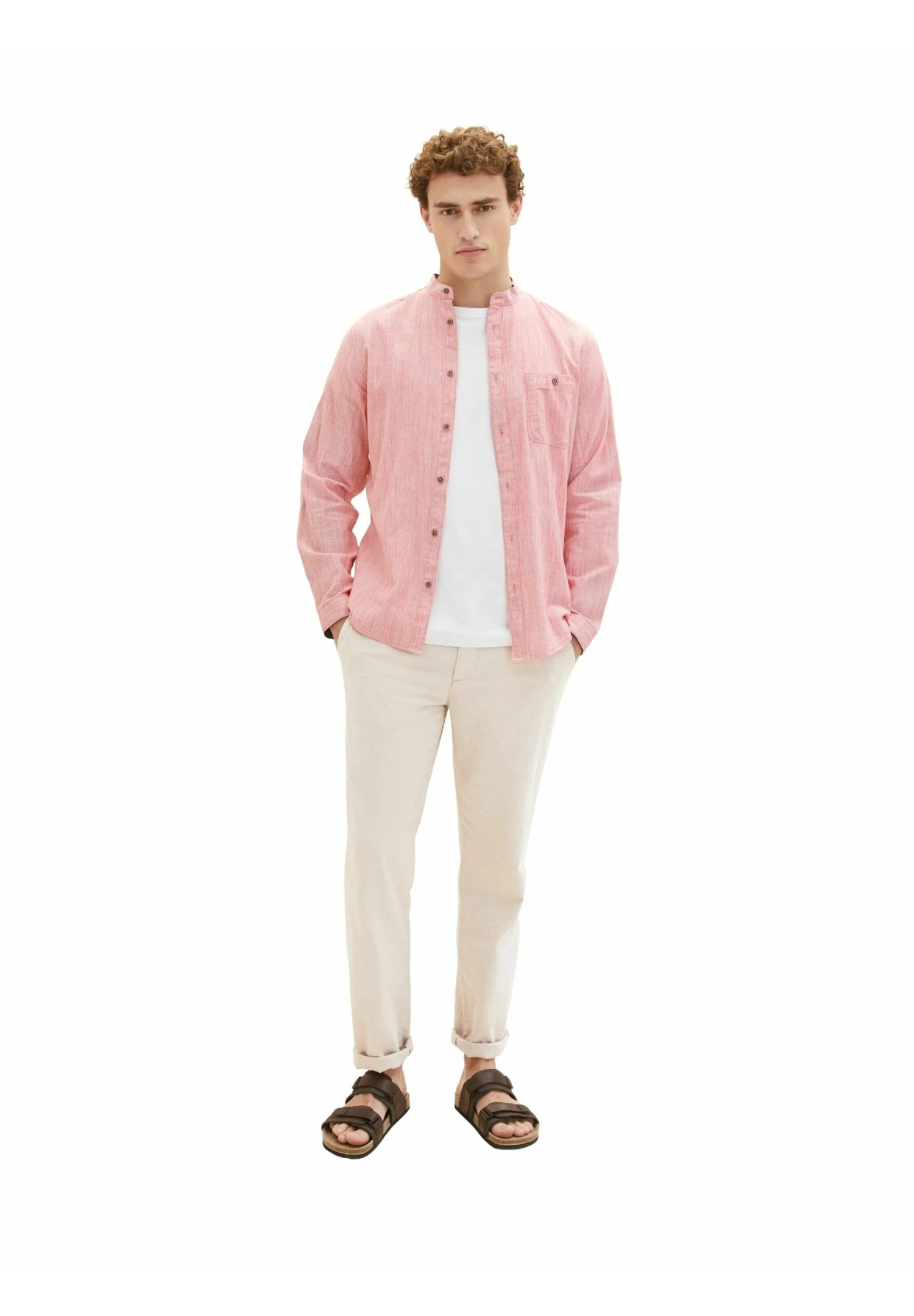 Tom Tailor Mit Struktur - Overhemd - Red Pinstripe 1 Tom Tailor Mit Struktur - Overhemd - Red Pinstripe