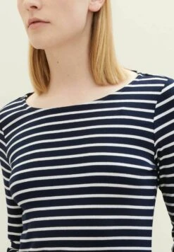 Tom Tailor Mit Streifenmuster - Longsleeve - Navy/Offwhite Stripe -Tom Tailor 88f30ed0a754466da7237bb999707996