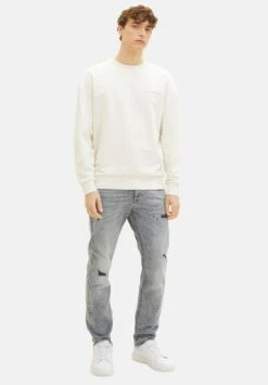 TOM TAILOR Denim Piers Slim- Slim Fit Jeans - Used Light Stone Grey Denim