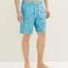 Tom Tailor Gemusterte - Zwemshorts - Blue Tibetan Stone Leaf Design