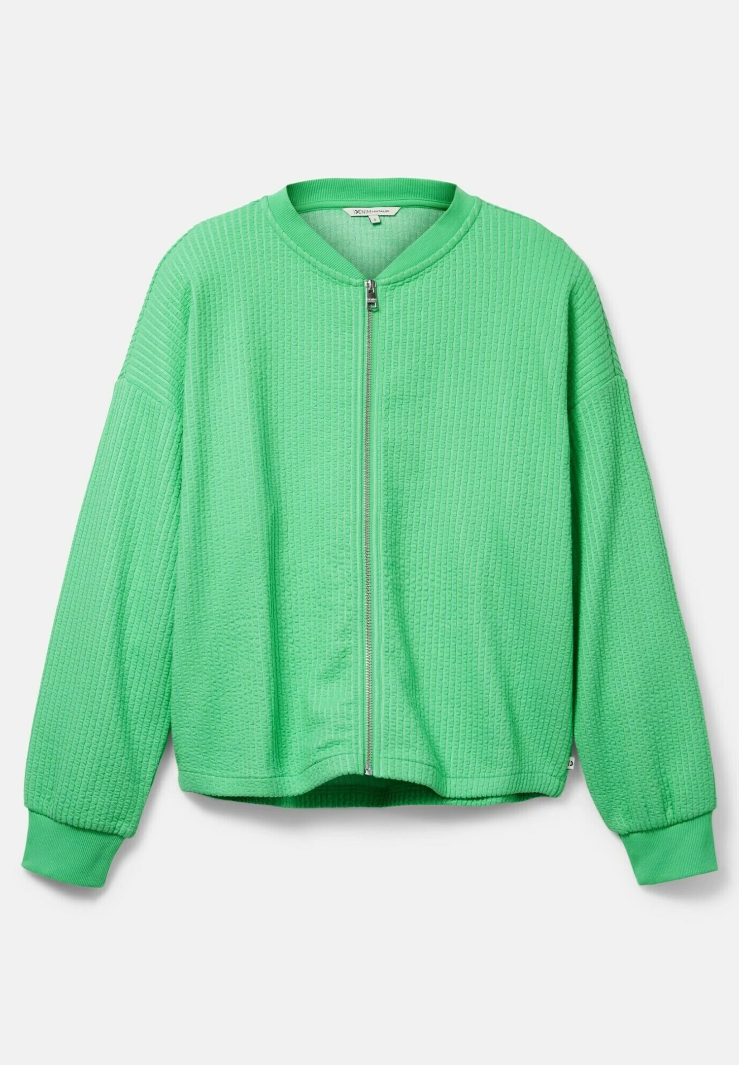 TOM TAILOR Denim Mit Struktur - Sweater Met Rits - Strong Green 7 TOM TAILOR Denim Mit Struktur - Sweater Met Rits - Strong Green - Afbeelding 7