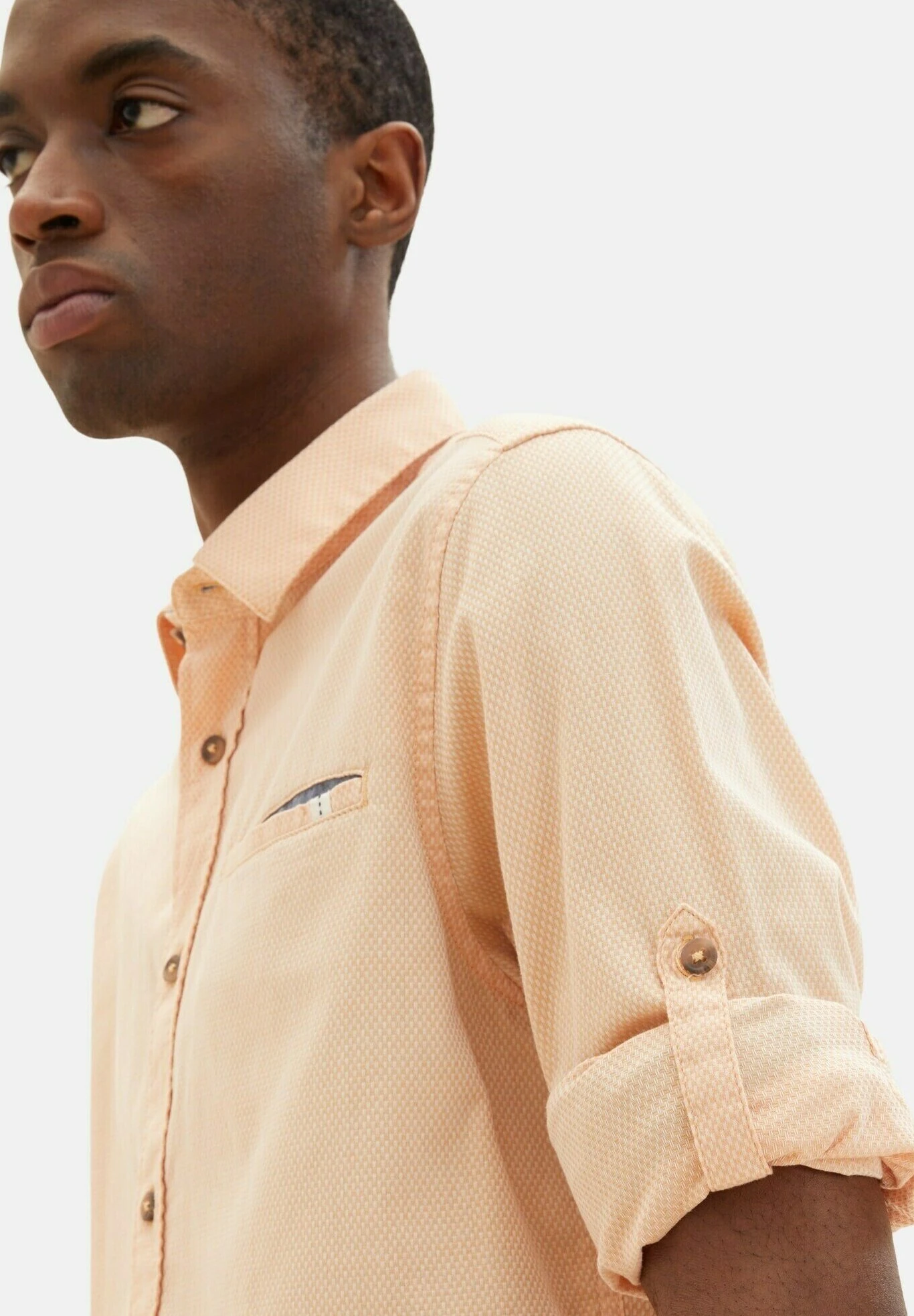 Tom Tailor Mit Struktur - Overhemd - Orange White Squared Structure 5 Tom Tailor Mit Struktur - Overhemd - Orange White Squared Structure - Afbeelding 5