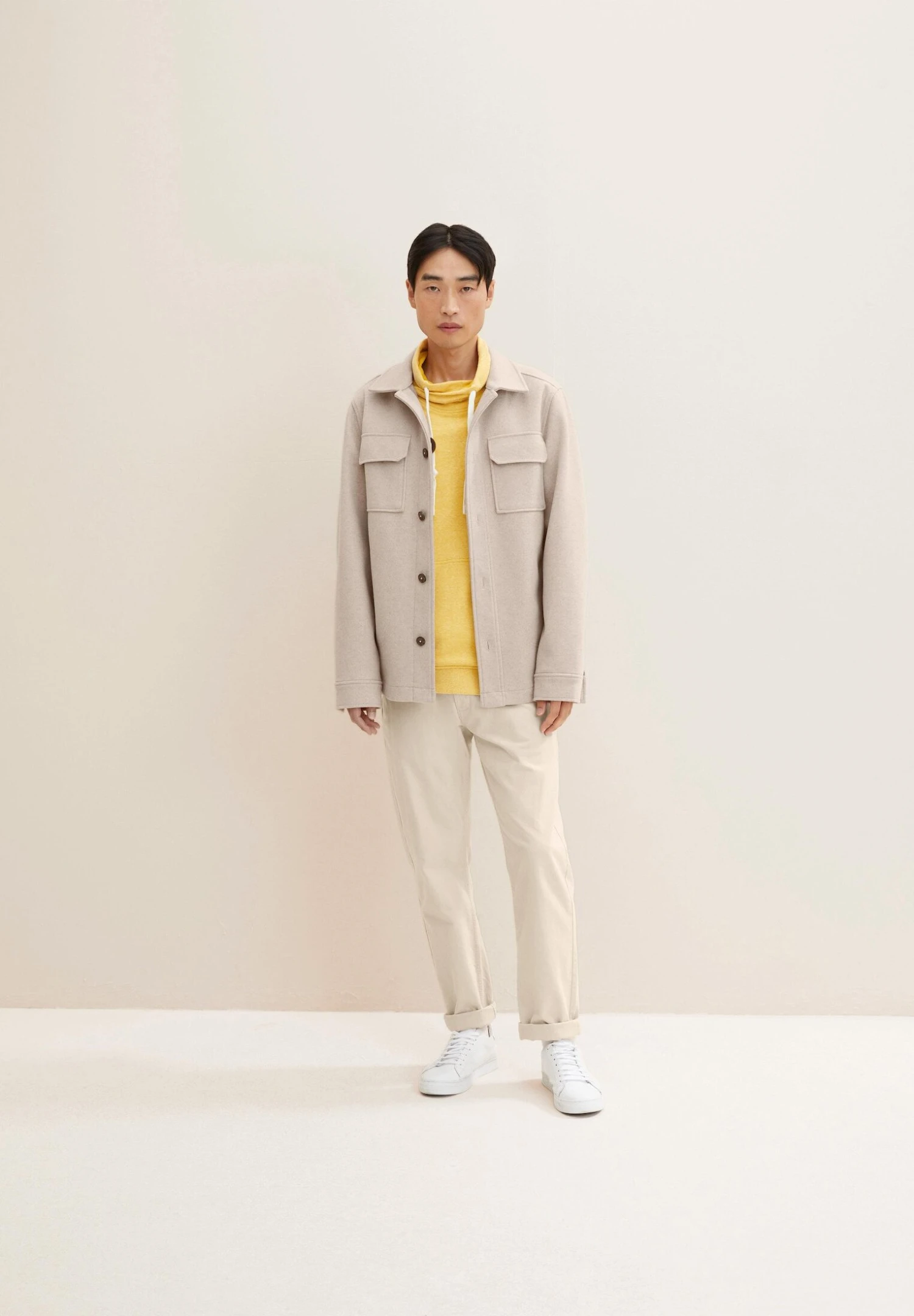 Tom Tailor Basic Snood - Sweater - Pleasant Yellow Snow Melange 2 Tom Tailor Basic Snood - Sweater - Pleasant Yellow Snow Melange - Afbeelding 2