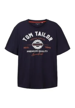 Tom Tailor Mit Logo- T-Shirt Print - Sky Captain Blue