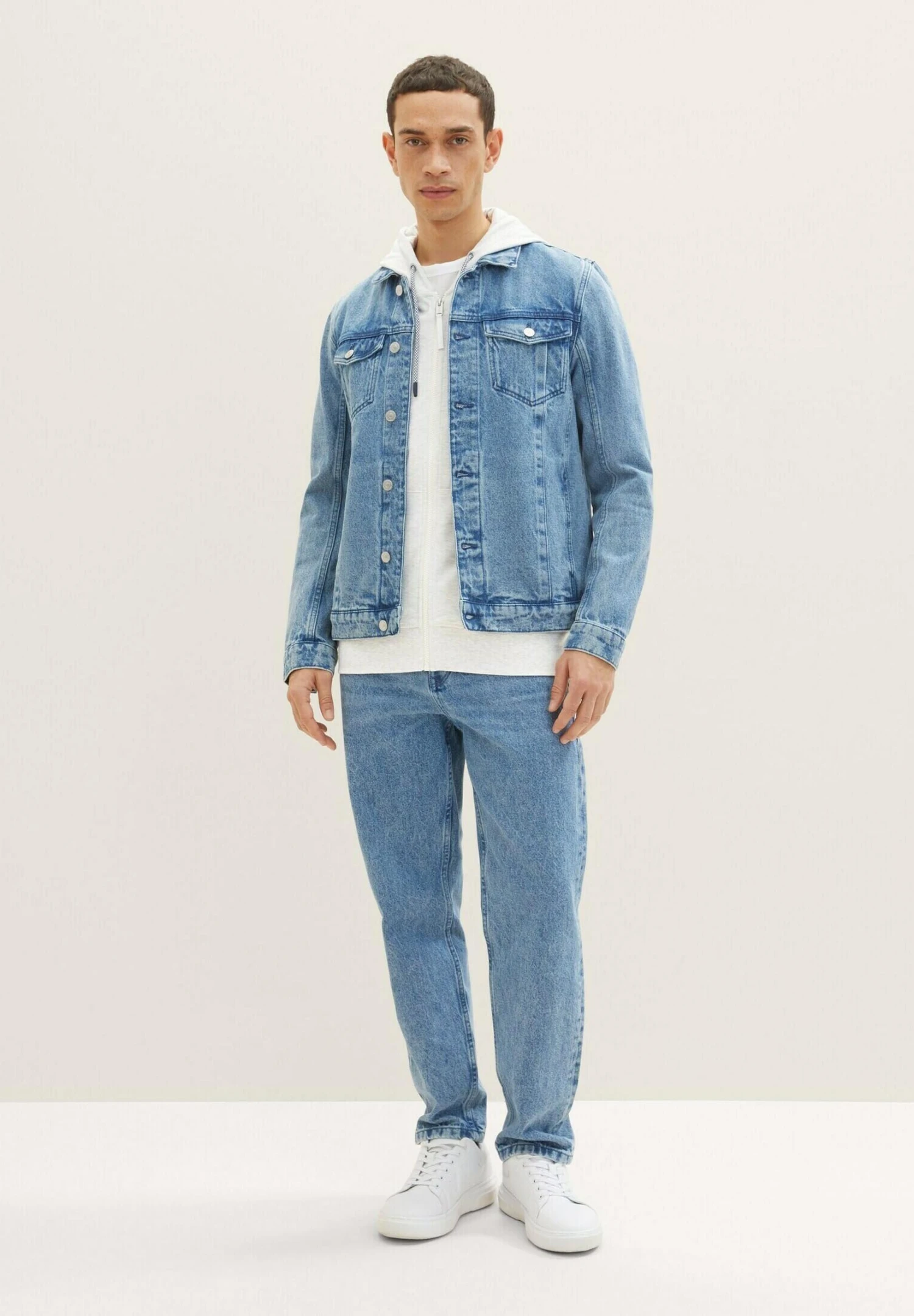 Tom Tailor Basic- Sweater Met Rits - Vintage Beige Melange 2 Tom Tailor Basic- Sweater Met Rits - Vintage Beige Melange - Afbeelding 2