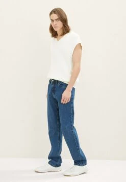 TOM TAILOR Denim Straight Leg Jeans - Clean Mid Stone Blue Denim -Tom Tailor 8eb65fa442ee40efab23c9716fe6995c
