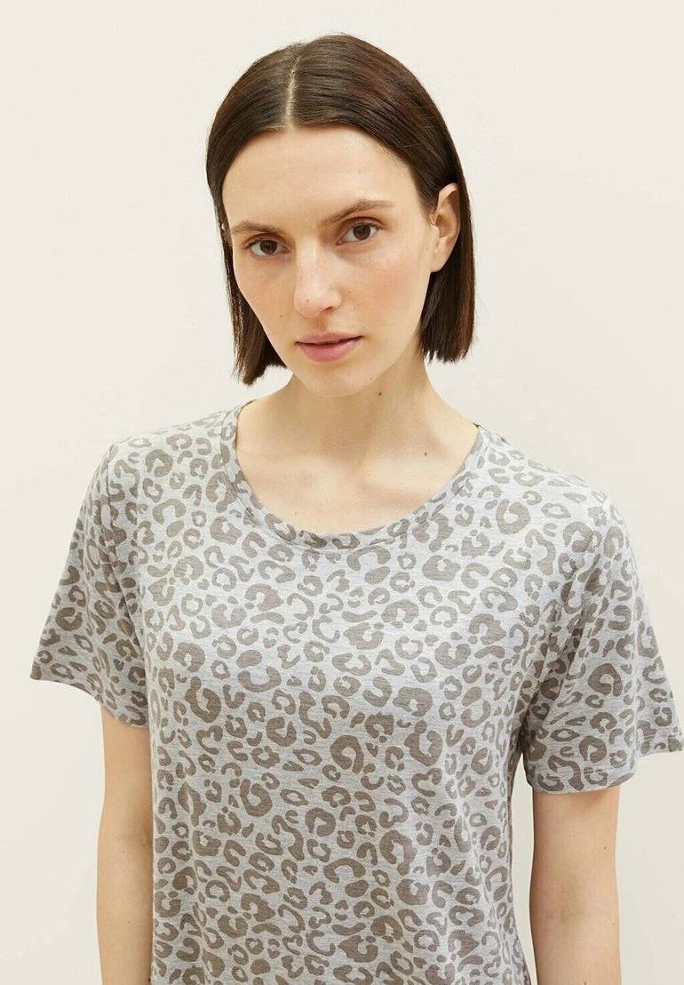 Tom Tailor Wear Mit Leo-Print - Nachtjapon - Grey Medium Allover 3 Tom Tailor Wear Mit Leo-Print - Nachtjapon - Grey Medium Allover - Afbeelding 3