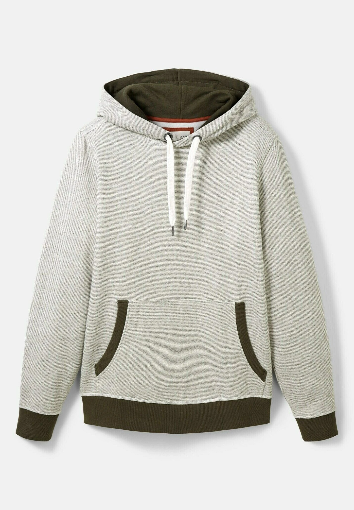 Tom Tailor Mit Kängurutasche - Hoodie - Forest Green White Finestripe 7 Tom Tailor Mit Kängurutasche - Hoodie - Forest Green White Finestripe - Afbeelding 7