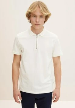 Tom Tailor Mit Struktur - Poloshirt - Light Beige Structured Stripe