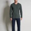 Tom Tailor V-Ausschn Set - Pyjama - Grün Dunkel Ringel