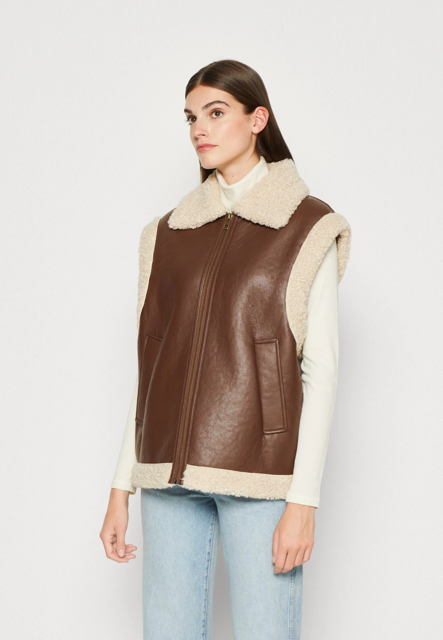 TOM TAILOR Denim Vest - Bodywarmer - Roasted Coffee Brown 1 TOM TAILOR Denim Vest - Bodywarmer - Roasted Coffee Brown