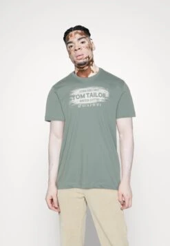 Tom Tailor Printed Logo - T-Shirt Print - Light Ice Blue