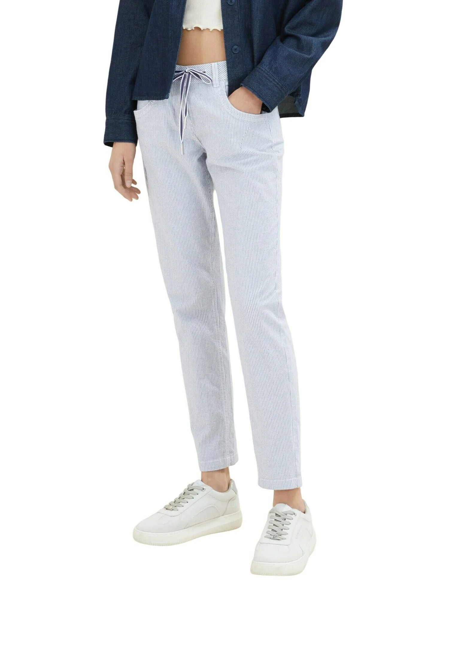 Tom Tailor Tapered - Broek - Blue Stripe Pants 8 Tom Tailor Tapered - Broek - Blue Stripe Pants - Afbeelding 8