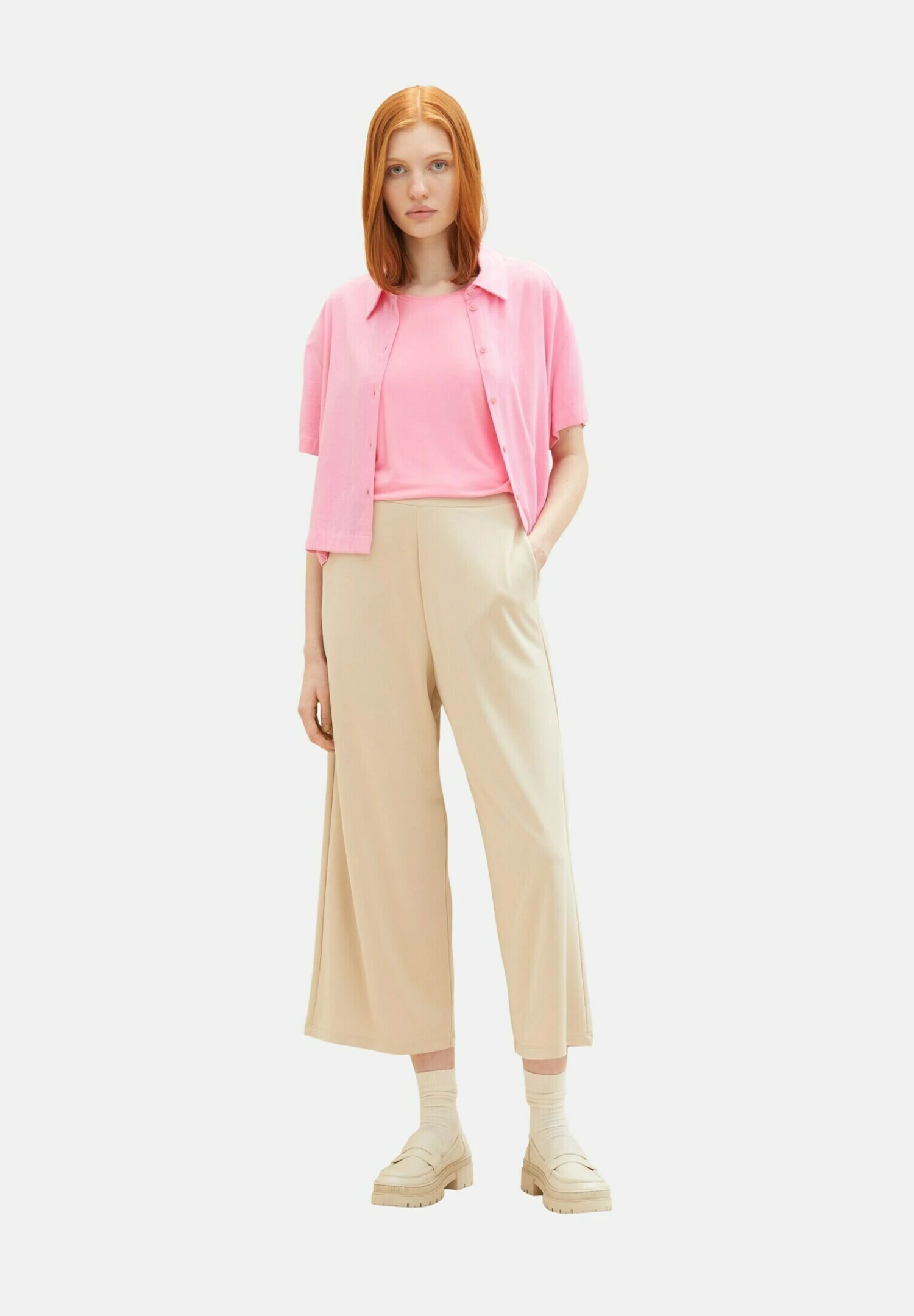 TOM TAILOR Denim Fluent- T-Shirt Basic - Fresh Pink 2 TOM TAILOR Denim Fluent- T-Shirt Basic - Fresh Pink - Afbeelding 2