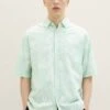 TOM TAILOR Denim Mit Allover Print - Overhemd - Green Leaf Lines Print