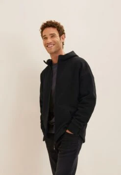 TOM TAILOR Denim Sweater Met Rits - Black -Tom Tailor 942e97f67857416a9dc3cfe7ddc4c807