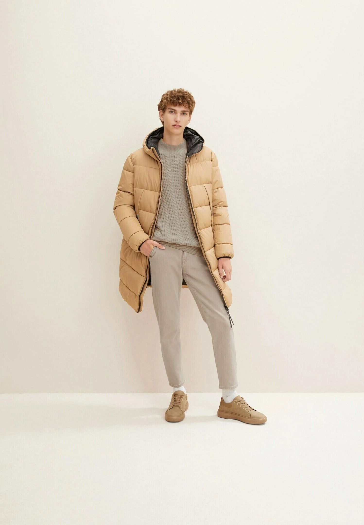 TOM TAILOR Denim Puffer - Winterjas - Splashed Clay Beige 2 TOM TAILOR Denim Puffer - Winterjas - Splashed Clay Beige - Afbeelding 2