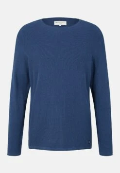 TOM TAILOR Denim Zigzag Structured Crewneck - Trui - Dark Duck Blue -Tom Tailor 96676058477f44899a756ba217efc596