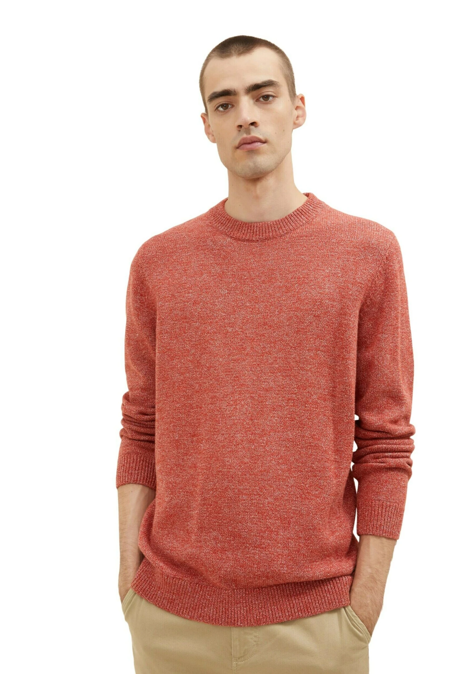 Tom Tailor Mit Struktur - Trui - Spicy Red Injected Melange 2 Tom Tailor Mit Struktur - Trui - Spicy Red Injected Melange - Afbeelding 2